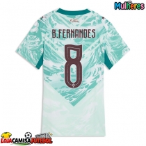 Camisa de Futebol Portugal Bruno Fernandes #8 Equipamento Secundário Mulheres Mundo 2026 Manga Curta